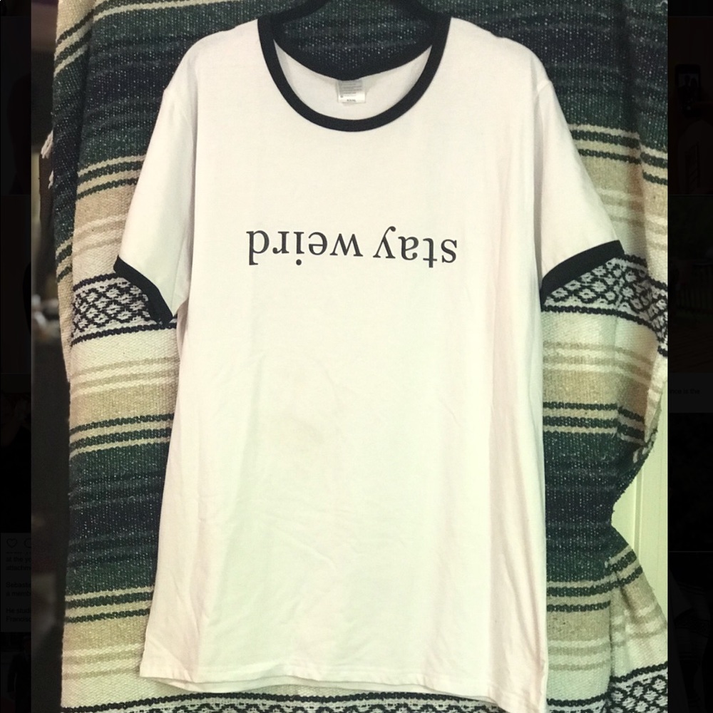 Shein Stay Weird White T-shirt